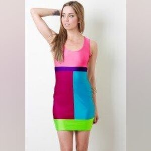 Girls Juniors Color Block Dress